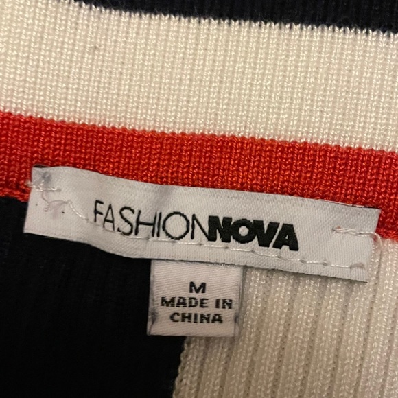 Navy blue & white Strapless Bodysuit - Picture 4 of 4